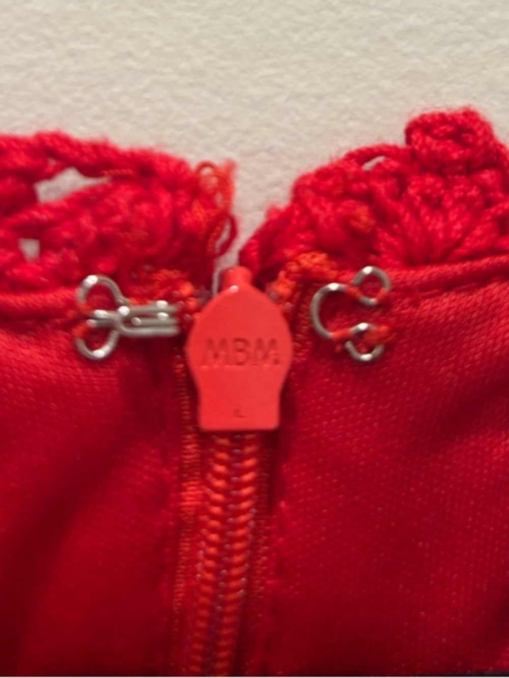 Tuckernuck Pomander Place Red Crochet Trim Devon Dress XS NWT - Picture 13 of 14